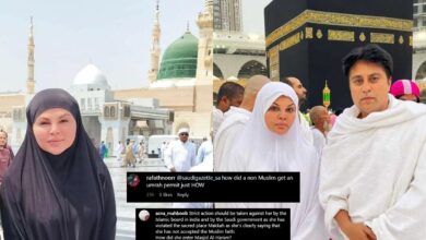 Rakhi Sawant denies accepting Islam post Umrah trip, fans demand action against her