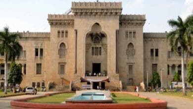 The image displays a picture of Osmania University