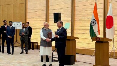 India's PM modi with Japan's PM shiba