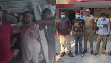 A Muslim man was attacked in Uttarakhand (left). Police have arrested three persons in this regard (right)