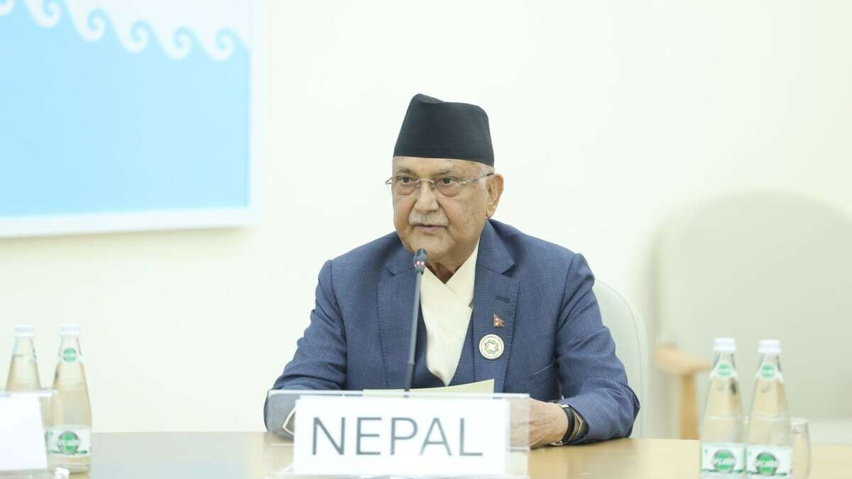 Nepal PM KP Sharma Oli at a meeting