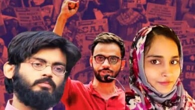 Activists Umar Khalid, Gufisha Fatima and Shajel Imam