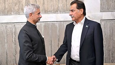 EAM Jaishankar and Sardar Ayaz Sadiq, Speaker of the National Assembly of Pakistan