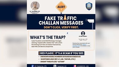 Hyderabad commissioner of police VC Sajjanar warns against fake traffic challan links