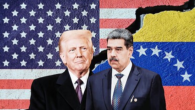 United States President Donald Trump (left) and his Venezuela counterpart Nicolás Maduro