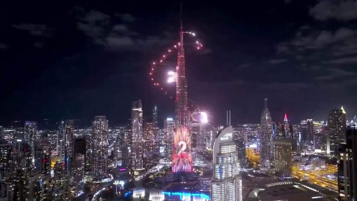 Fireworks at Burj Khalifa during New Year's Eve