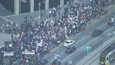 People protest in California against ICE