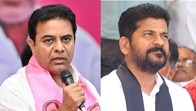 Telangana CM Revanth Reddy (right) and BRS working president KTR (left)