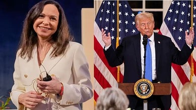 Venezuelan Opposition leader María Corina Machado and US President Donald Trump