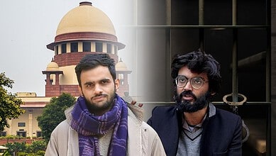 A photo of Umar Khalid and Sharjeel Imam.