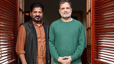 Telangana Chief Minister Revanth Reddy with Congress leader Rahul Gandhi