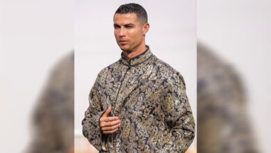 Cristiano Ronaldo wearing a traditional embroidered outfit as he shares Eid Mubarak greetings on social media.