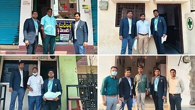 Police officials conducting surprise inspections at medical clinics in Nizamabad.