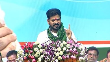 Telangana CM A Revanth Reddy warns Maharashtra CM Devendra Fadnavis and Union Minister G Kishan Reddy on Tummidihatti barrage negotiations and procurement of Rabi crops in Telangana, at a public meeting held in Kagaznagar of Kumram Bheem Asifabad district on Monday, June 1, 2026.