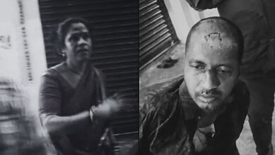 Two individuals involved in the Medipally assault incident, one woman and one man, in black and white.