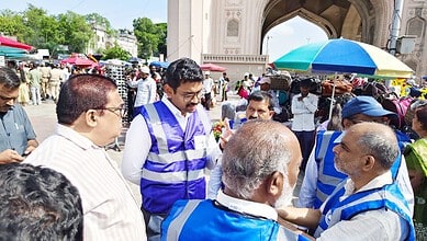 Officials review power readiness for Moharram processions at historic monument in Hyderabad.