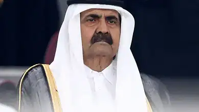 Qatar's former Emir Sheikh Hamad bin Khalifa Al Thani during a public appearance.
