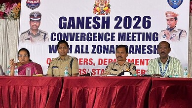 Secunderabad DCP Rakshita Murthy addresses a meeting