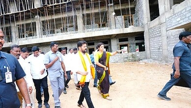 CNM Revanth inspects schol construction in Narayanpet