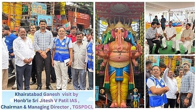 TGSPCL team inspects Kharatabad Ganesh Pandal