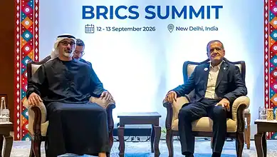 Leaders of BRICS nations meet at the BRICS Summit in New Delhi, India, September 2026.