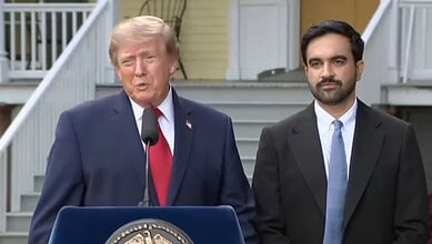 US President Donald Trump with New York City Mayor Zohran Mamdani