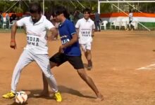 Telangana CM plays football at UoH ahead of LS polls, video viral