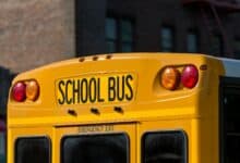 School bus, close up