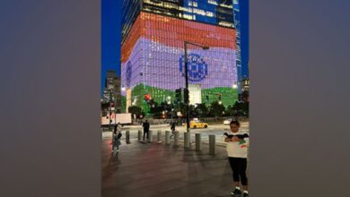 Iconic World Trade Center in New York displays animated Tricolour