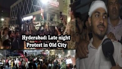 Protest against Raja Singh in Old City