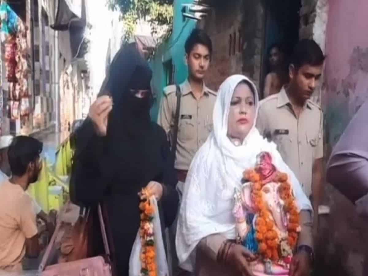 UP: BJP leader Ruby Khan defies fatwa, death threat; steps out for Ganesh idol immersion