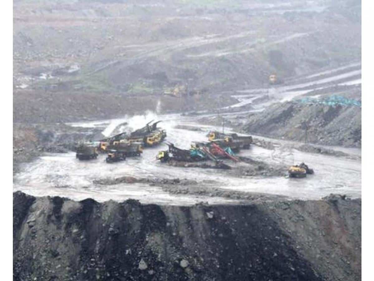 Coal production affected by rain in SCCL Kothagudam opencast mines