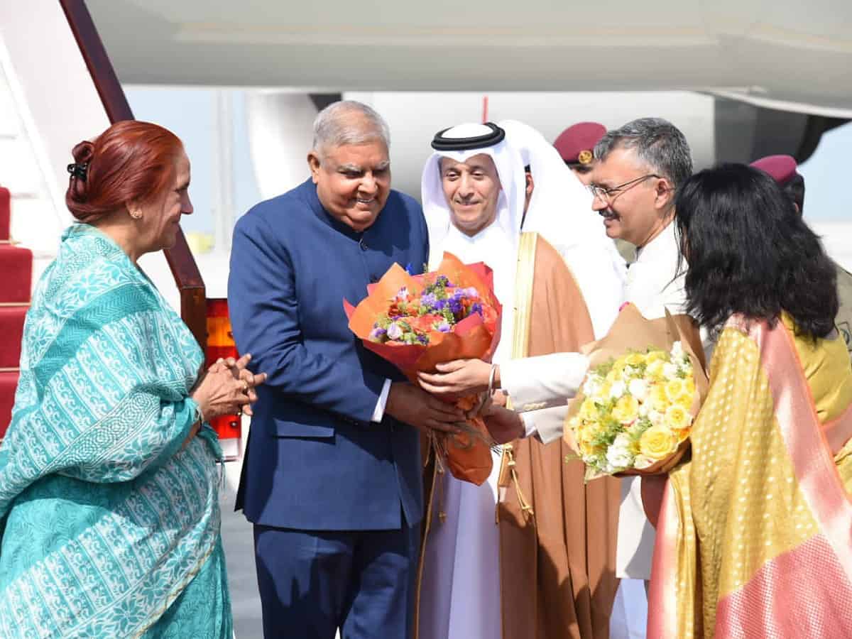 VP Jagdeep Dhankar arrives In Qatar to represent India at FIFA FIFA World Cup opening ceremony