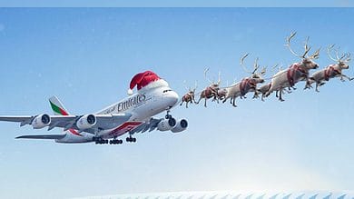 Watch: Emirates A380 pulled by reindeer in viral Christmas video