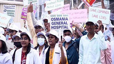Hyderabad: Osmania Hospital doctors protest for new building