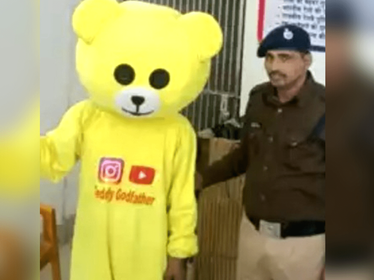 Man in teddy bear outfit arrested for dancing at railway crossing in UP