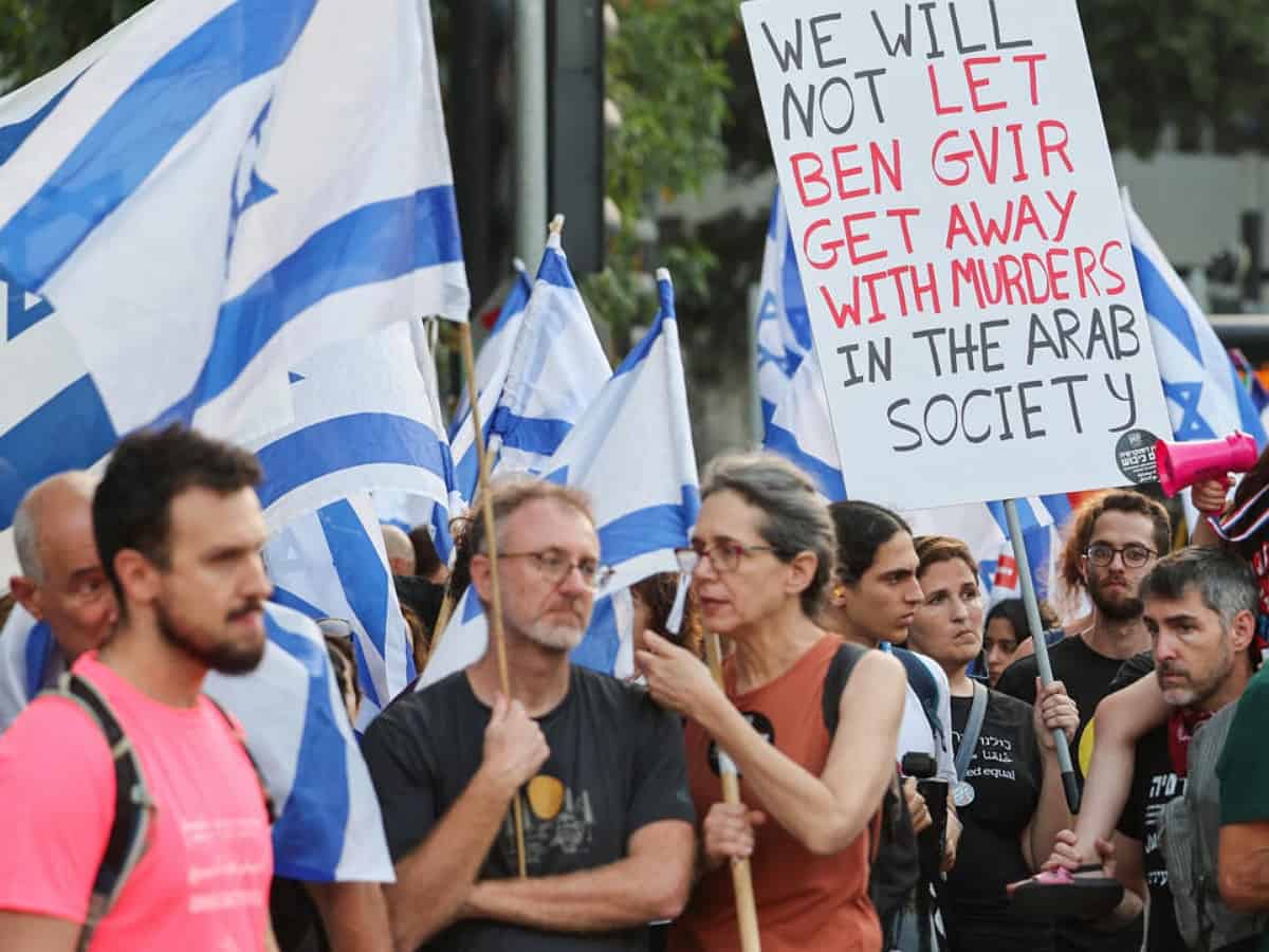 For 23rd week, Israelis protest against judicial overhaul, Arab crime deaths