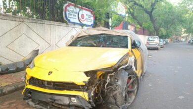 Lamborghini hits auto, 2 injured