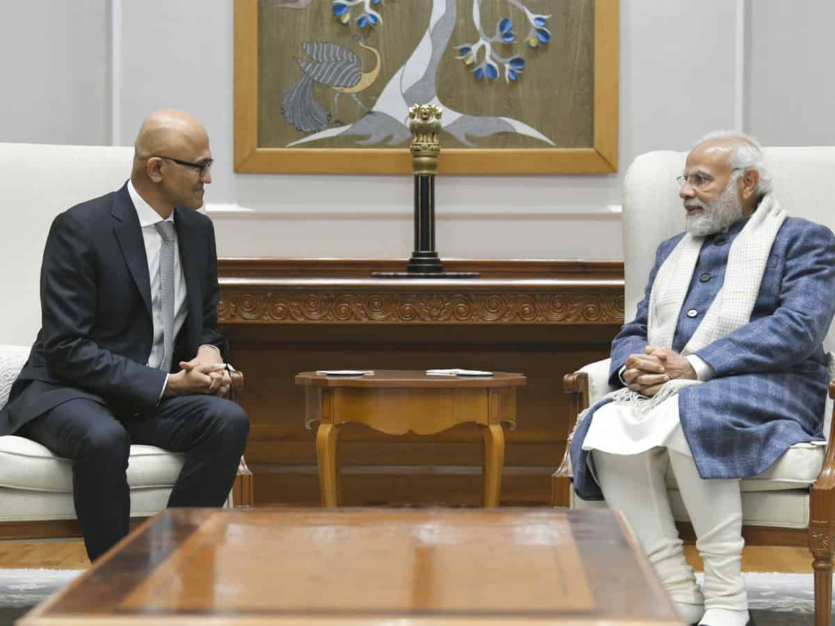 Satya Nadella, PM Modi discuss how AI can help improves lives of Indians