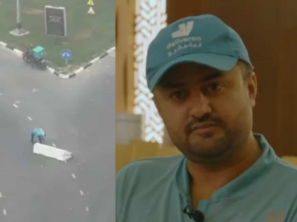 Watch: Pakistani rider honoured for removing road barrier in UAE