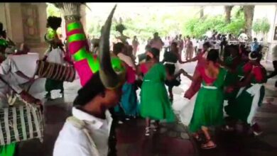 Watch: Folk dancers welcome CWC delegated at Taj Krishna