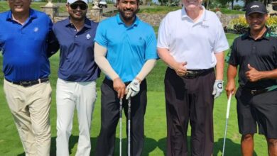 MS Dhoni and former US President Donald Trump in a Golf Game