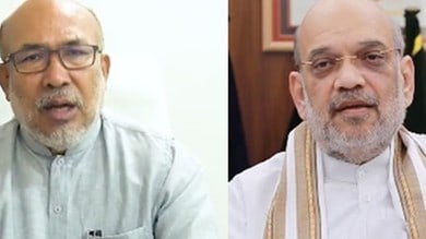 Manipur Chief Minister N. Biren Singh and Union Home Minister Amit Shah