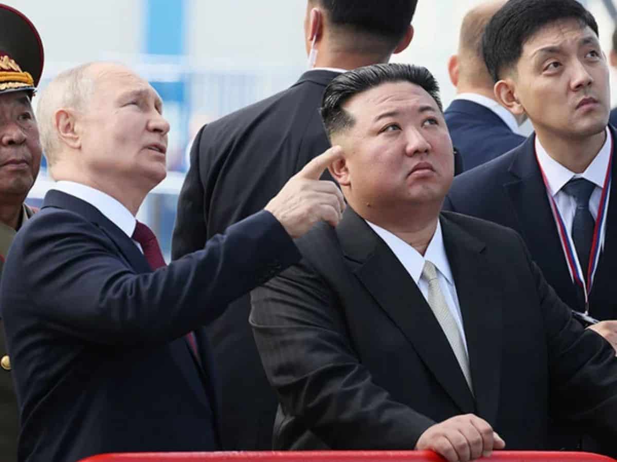 Vladimir Putin and North Korea leader Kim Jong-un