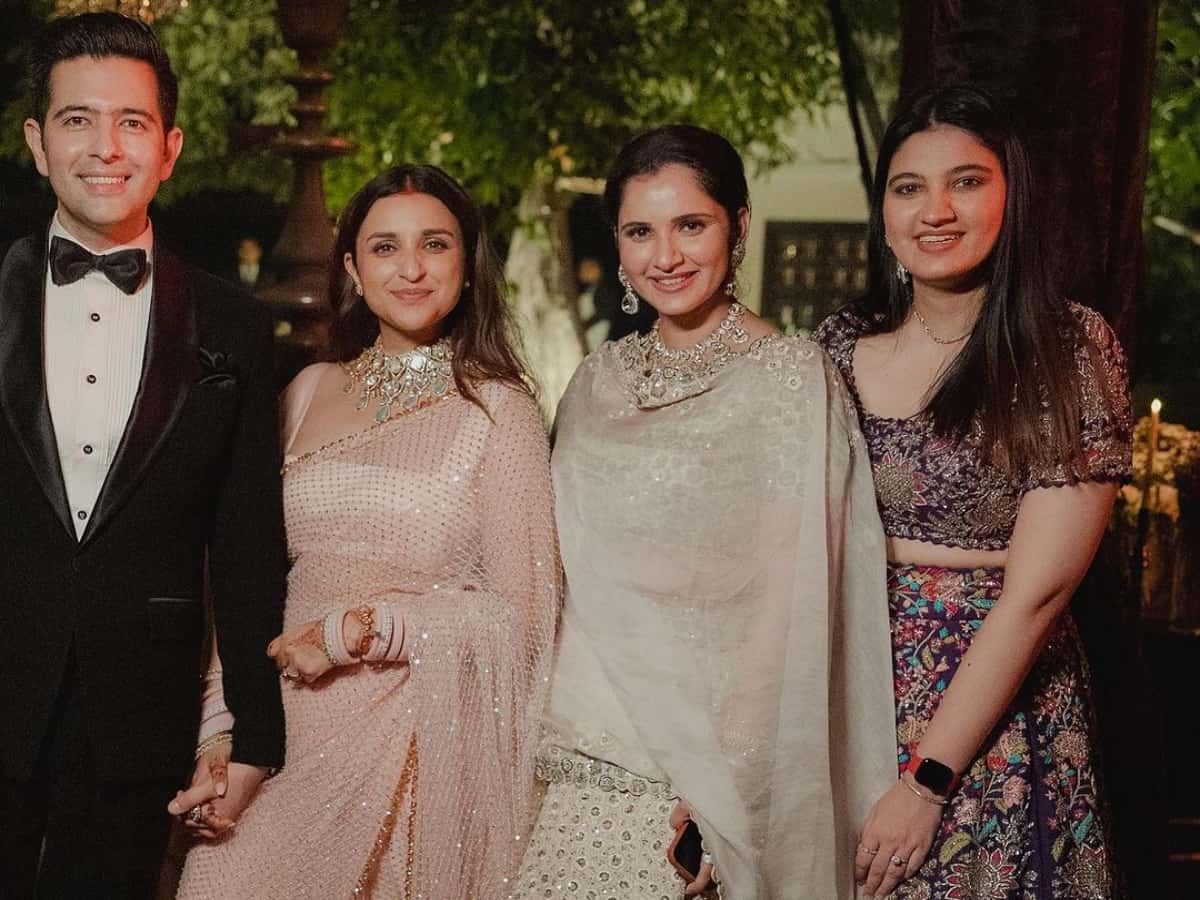 In pic: Sania Mirza, Anam Mirza at Parineeti Chopra's reception