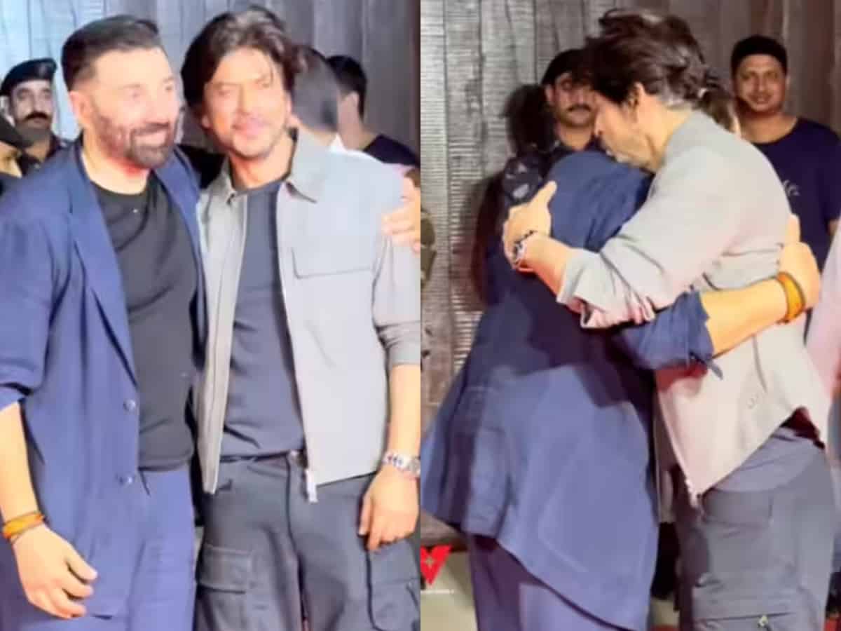 SRK talks about son Aryan Khan to Sunny Deol at 'Gadar 2' success bash