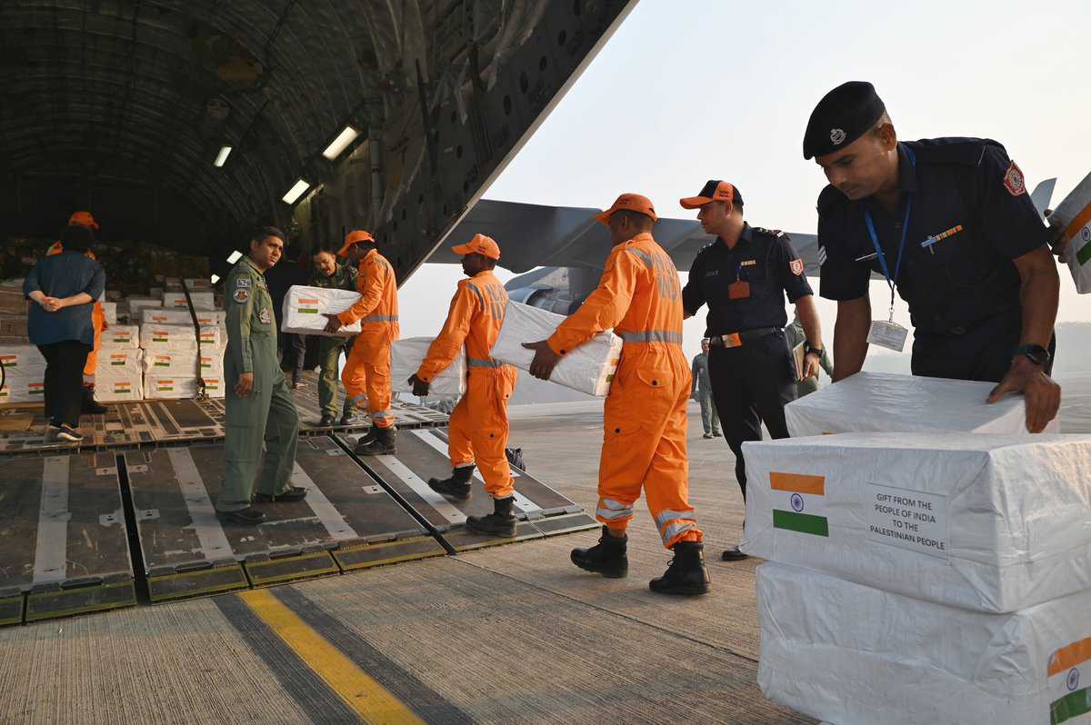 In Photos: India sends humanitarian aid for Palestine