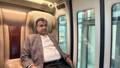 Watch: Nitin Gadkari takes test ride of sky bus in Sharjah