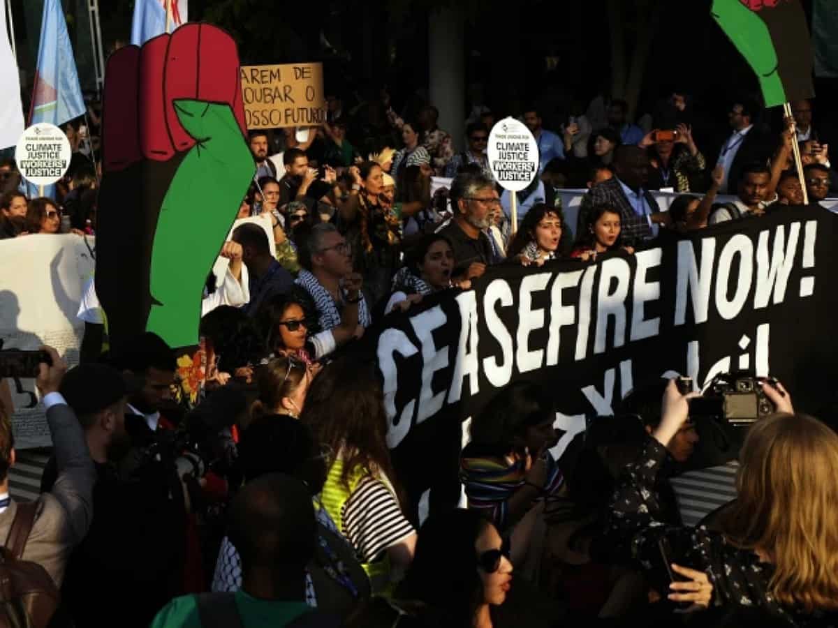 Watch: Dubai witnesses largest demonstration at COP28 demanding Gaza ceasefire