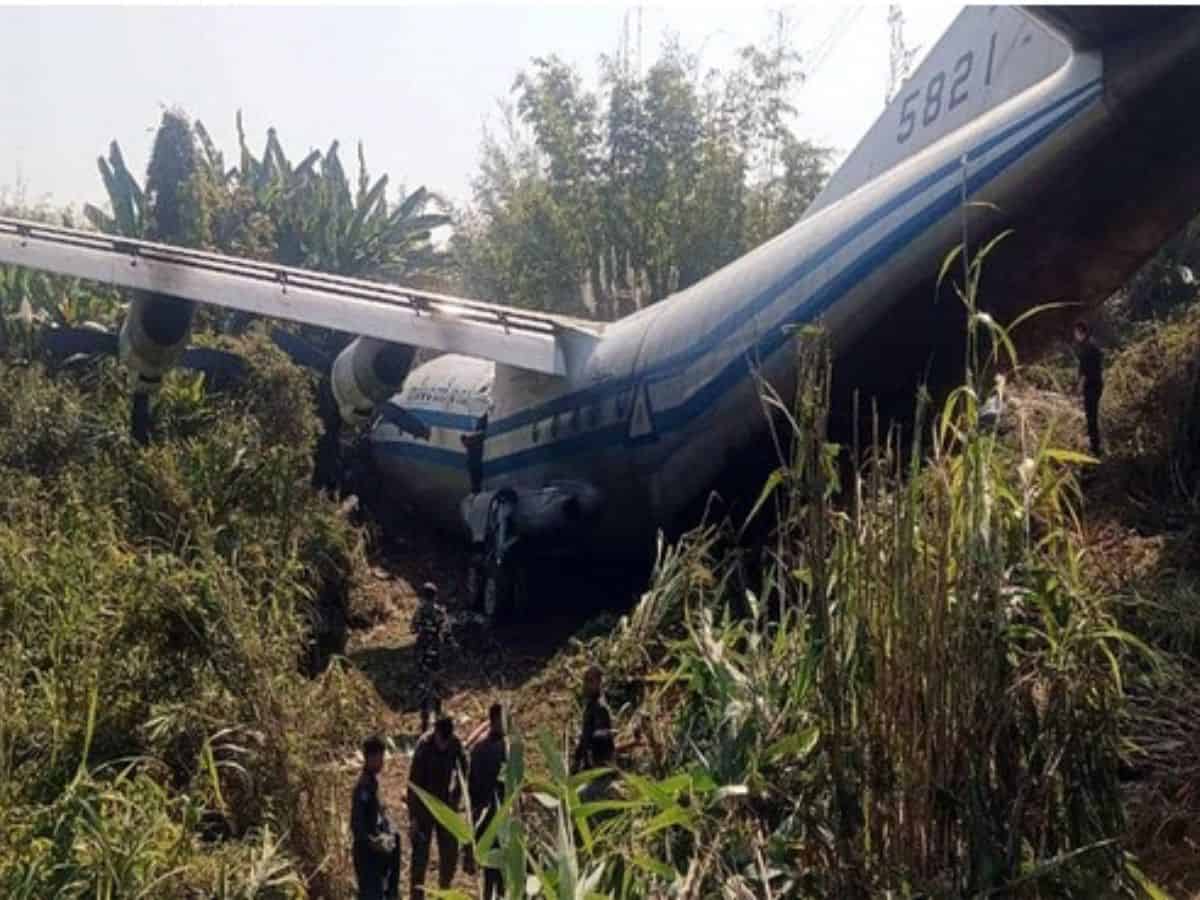 Myanmar military aircraft overshoots runway in Mizoram, 8 crew injured